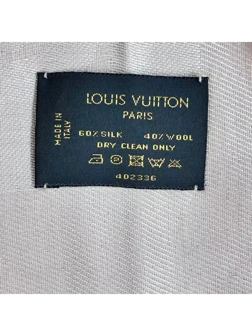 Louis Vuitton Silk Wool Scarf Monogram Beige